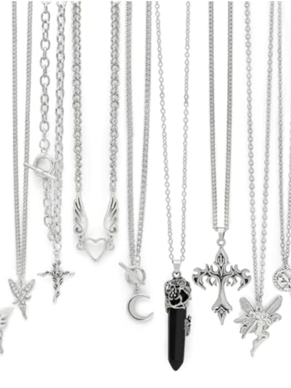 10PC Layered Goth Y2K Choker Necklace Set Zinc Alloy